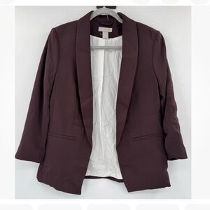 H&M Deep Maroon Blazer 3/4 Sleeve - Small